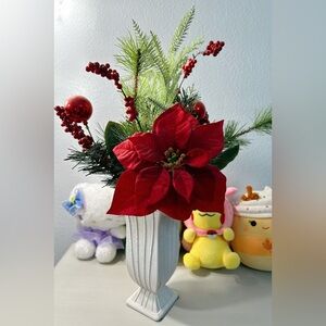 Artificial Poinsettia Flower Arrangement